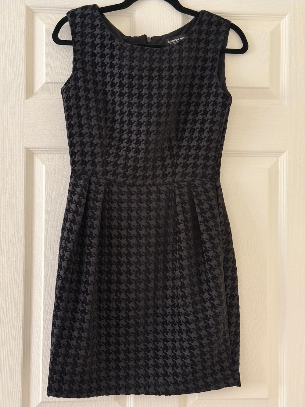 AMERICAN APPAREL Black Houndstooth Mini Cocktail Dress NWT Made in USA Sz M - Picture 4 of 10